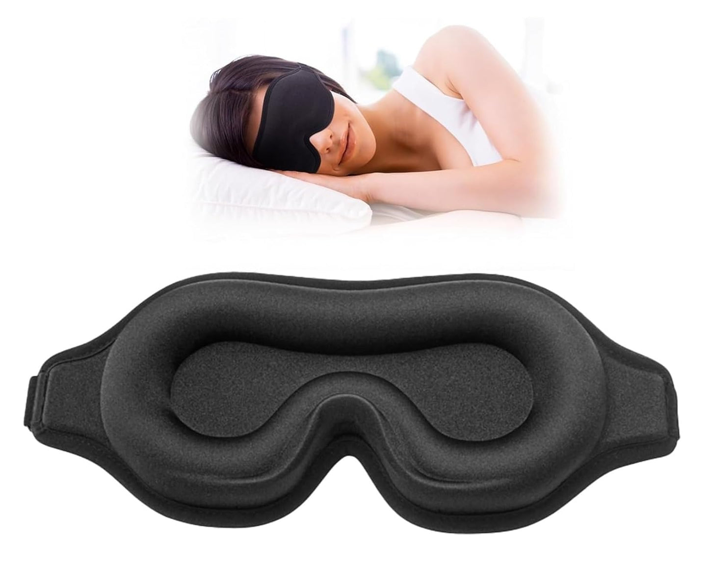 INSIME 3D Memory foam Sleeping Mask For Men Women Sleep Mask Blind Fold Eye Cover Pad For Travel | Night eye band eyemask patch Complete Blackout Sleeping Eye Mask | Eye Mask For Sleeping men