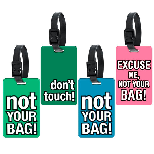 Storite Pack of 4 Luggage Tags/Bag/Travel ID Label Tags for Suitcase & School Bags Identifier Name Address Label with Silicon Strap | Multicolor